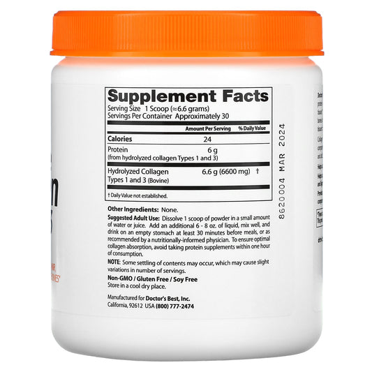 Doctor's Best, Pure Collagen Types 1 and 3 Powder, 7.1 oz (200 g)