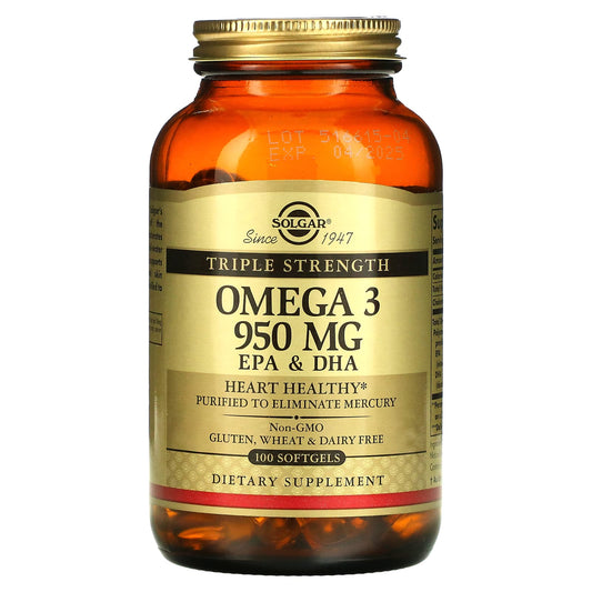 Solgar-Omega 3-EPA & DHA-Triple Strength-950 mg-100 Softgels