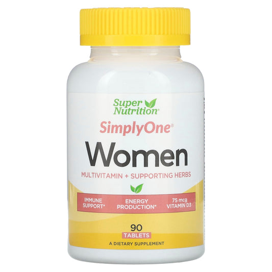 Super Nutrition-SimplyOne-Women’s Multivitamin + Supporting Herbs-90 Tablets