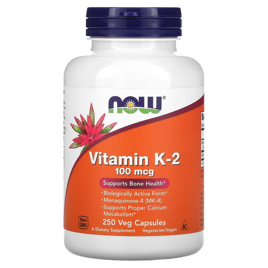 NOW Foods-Vitamin K-2-100 mcg-250 Veg Capsules