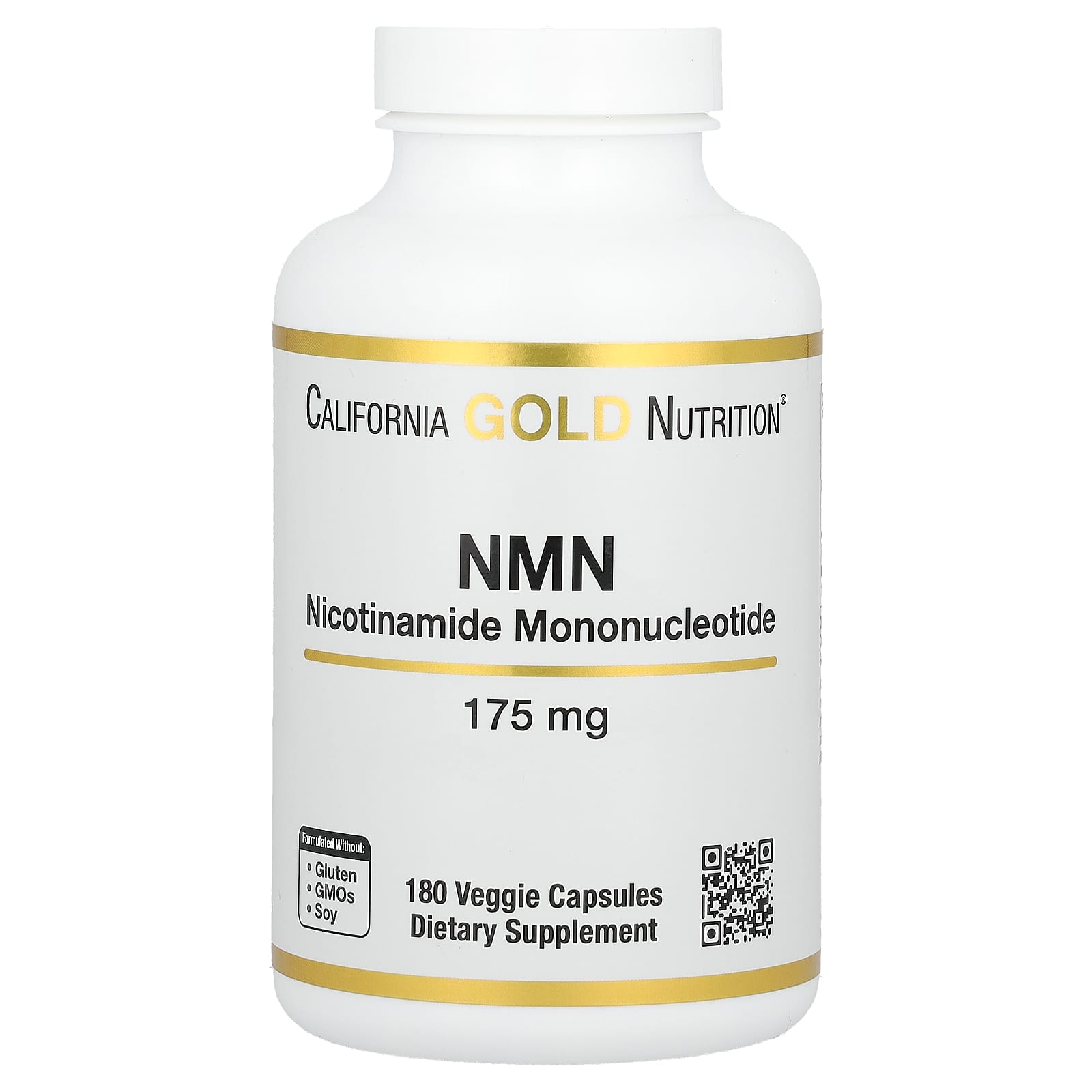California Gold Nutrition-NMN-175 mg -180 Veggie Capsules