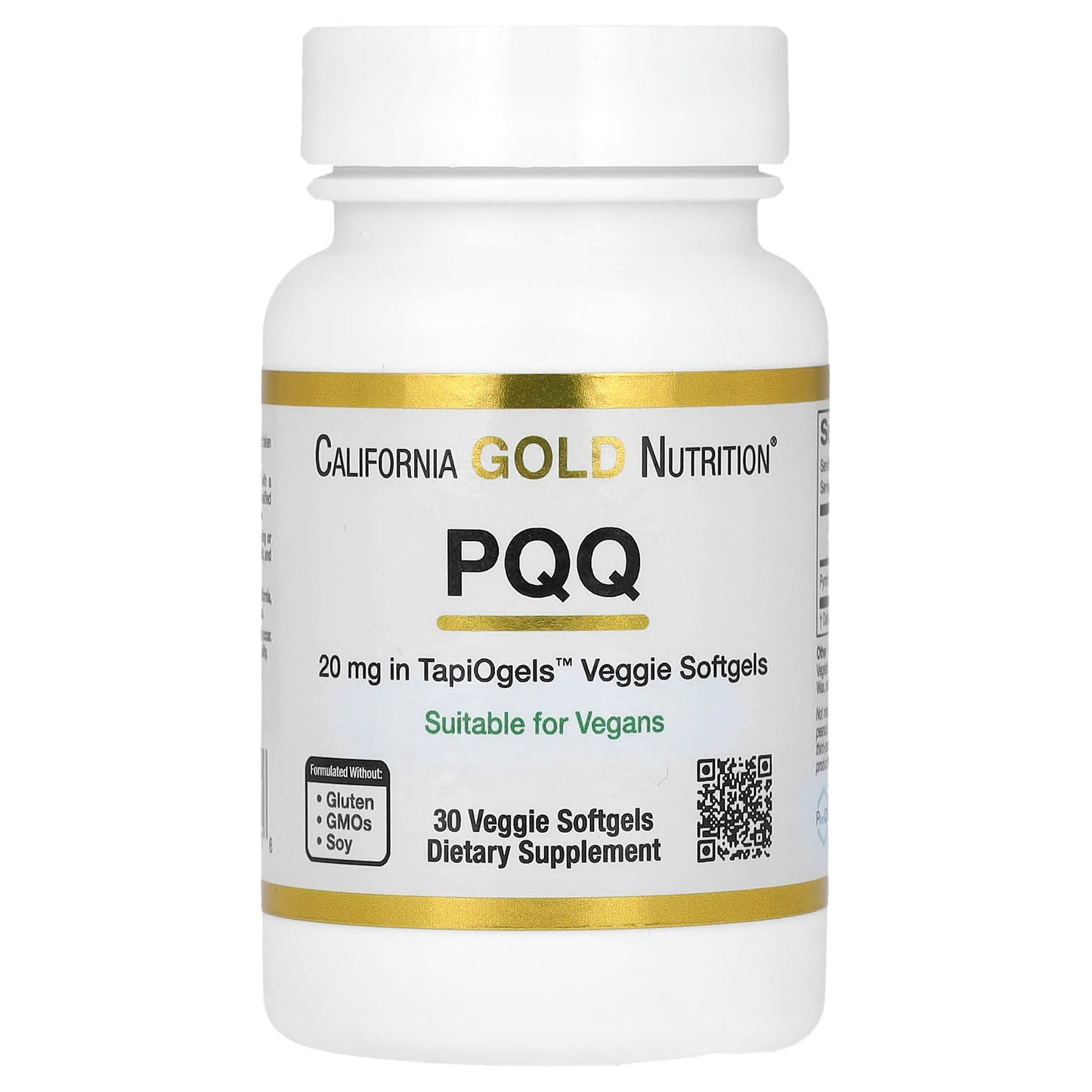 California Gold Nutrition-PQQ-20 mg-30 Veggie Softgels