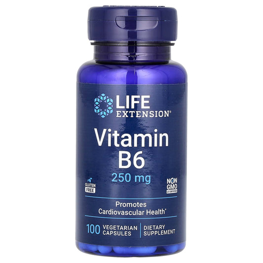 Life Extension-Vitamin B6-250 mg-100 Vegetarian Capsules