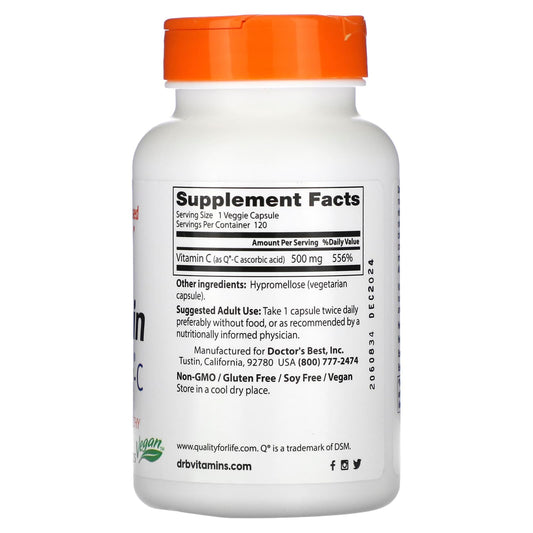 Doctor's Best, Vitamin C with Q-C, 500 mg, 120 Veggie Caps