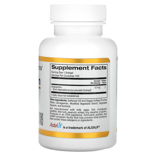California Gold Nutrition, Astaxanthin, Astalif Pure Icelandic, 12 mg, 120 Veggie Softgels