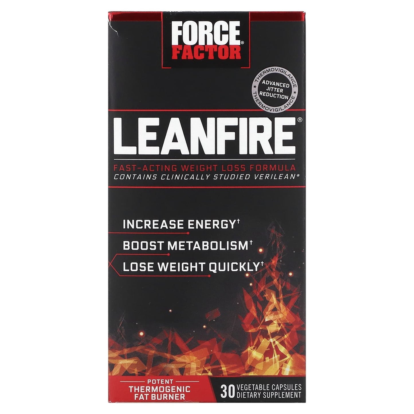 Force Factor-LeanFire-Fast-Acting Weight Loss Formula-30 Vegetable Capsules