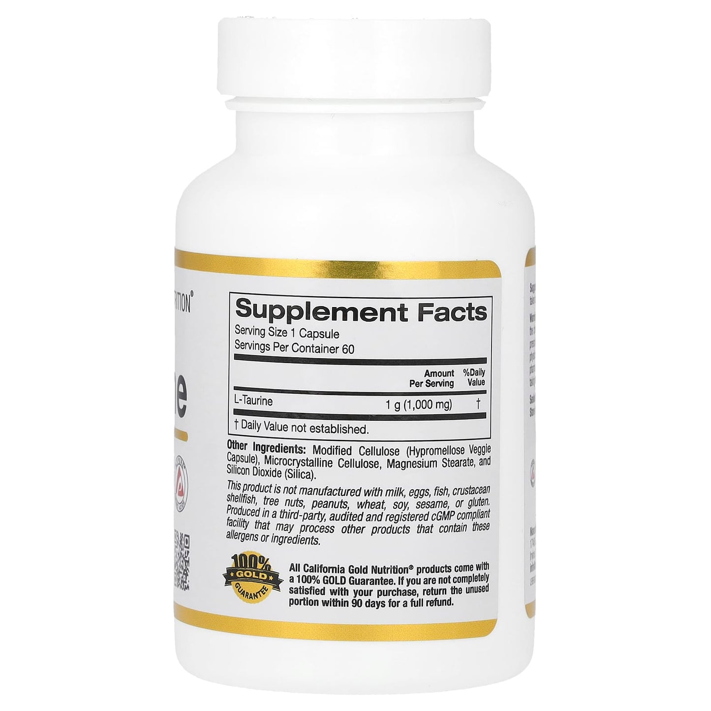 California Gold Nutrition, L-Taurine, 1,000 mg, 60 Veggie Capsules