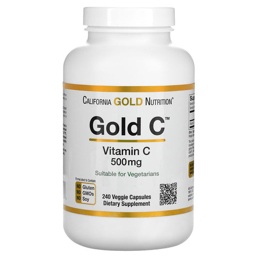 California Gold Nutrition-Gold C-USP Grade Vitamin C-500 mg-240 Veggie Capsules