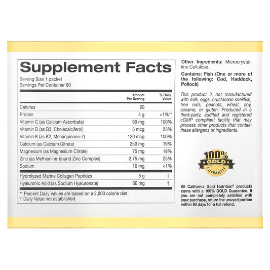 California Gold Nutrition, Bone Food, 60 Packets, 0.24 oz (6.86 g)