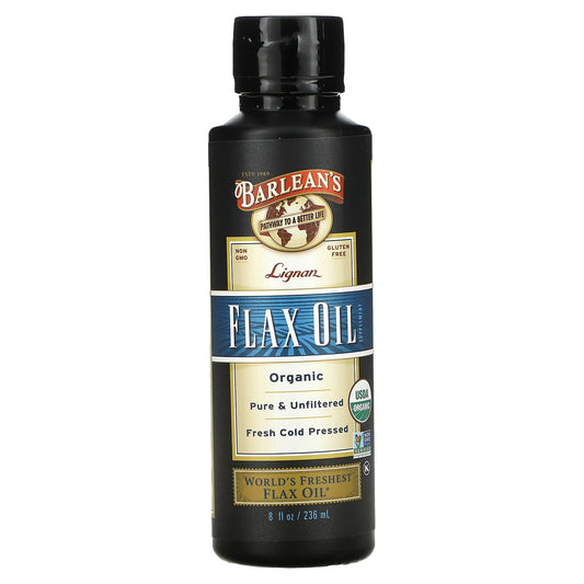 Barlean's-Organic Lignan Flax Oil Supplement-8 fl oz (236 ml)