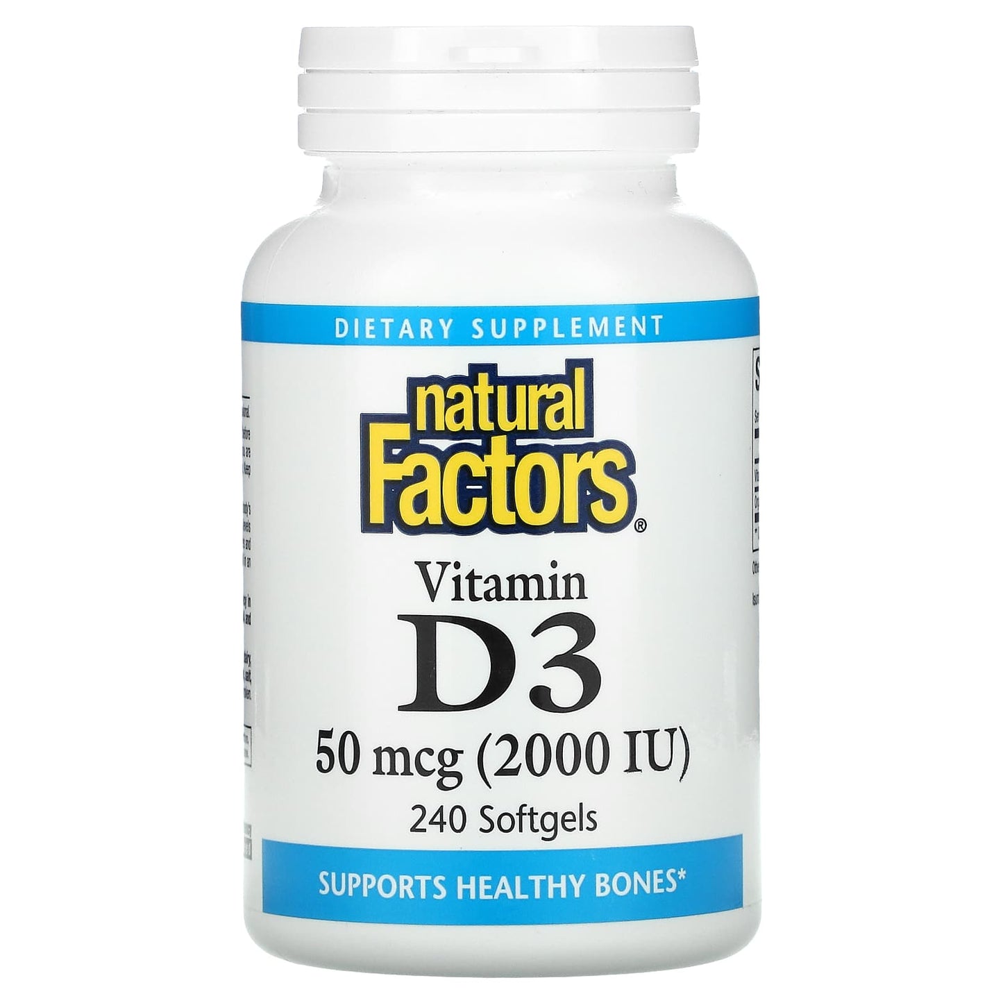 Natural Factors-Vitamin D3-50 mcg (2,000 IU)-240 Softgels
