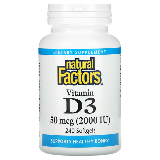 Natural Factors-Vitamin D3-50 mcg (2,000 IU)-240 Softgels