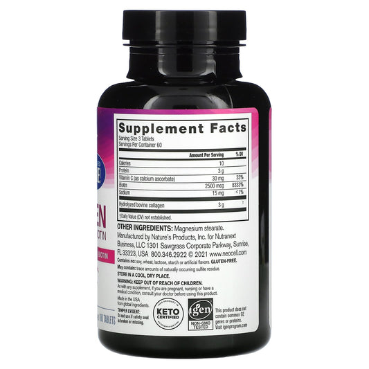 NeoCell, Super Collagen, + Vitamin C & Biotin,  180 Tablets