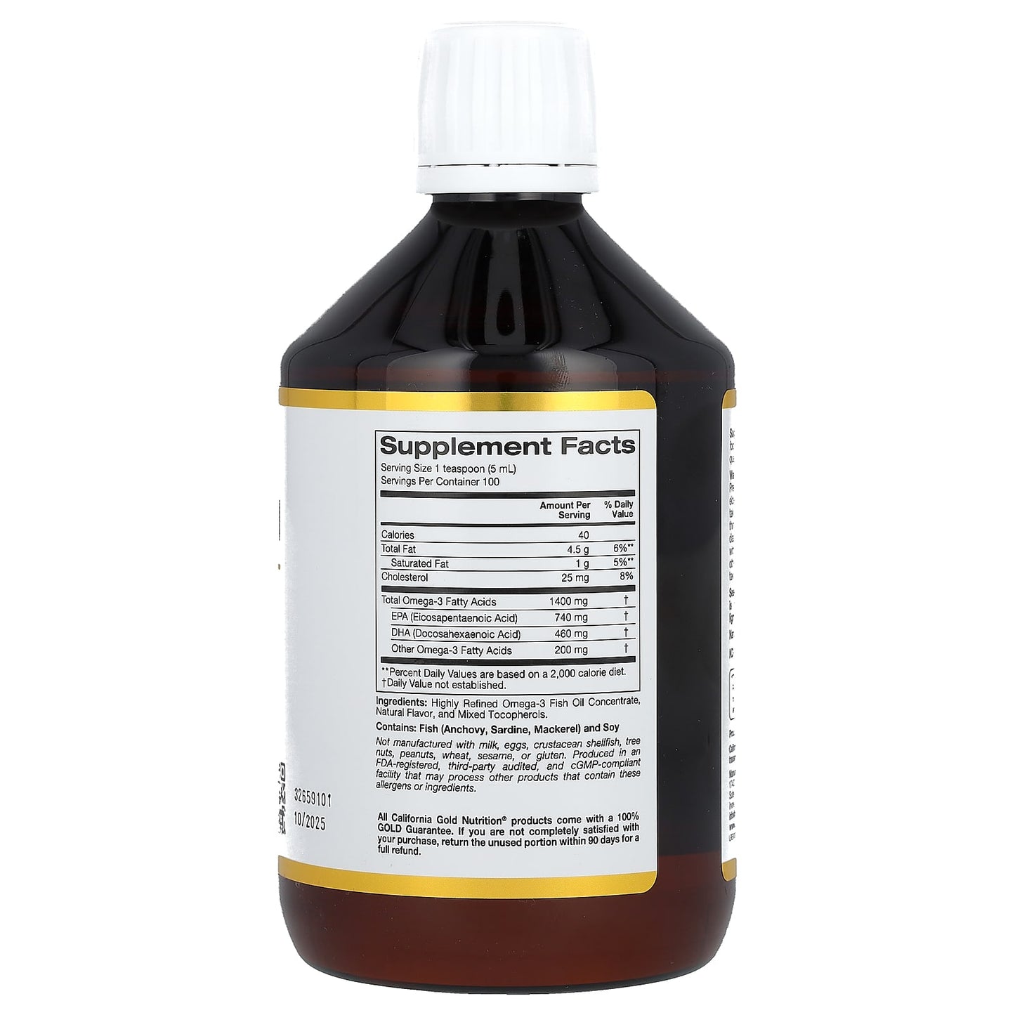 California Gold Nutrition, Norwegian Omega-3 Fish Oil, Natural Lemon Flavor, 16.9 fl oz (500 ml)