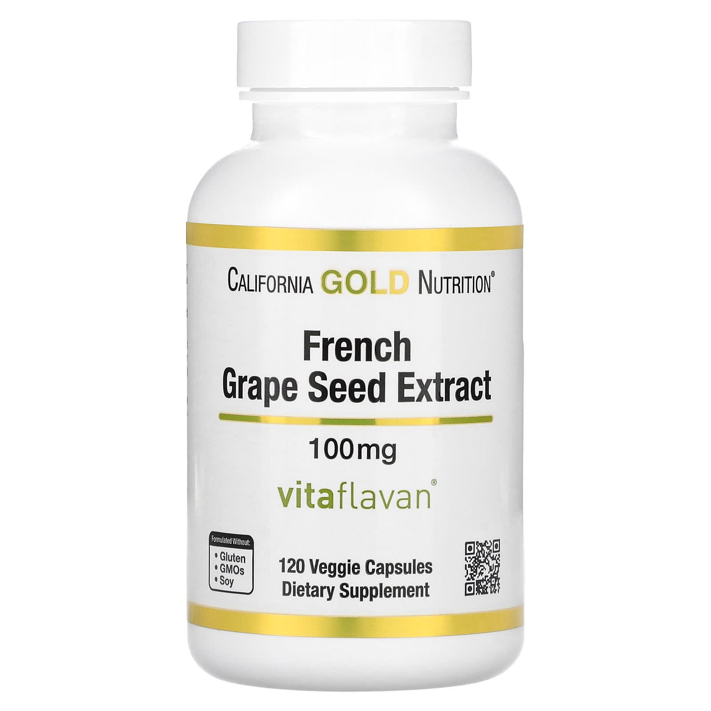 California Gold Nutrition-French Grape Seed Extract-Vitaflavan-100 mg-120 Veggie Capsules