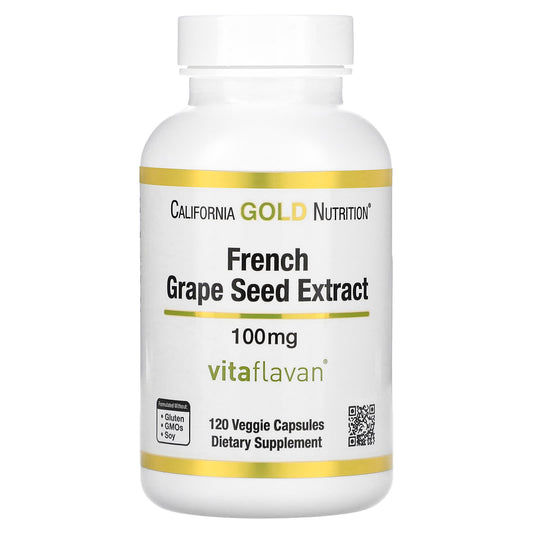California Gold Nutrition-French Grape Seed Extract-Vitaflavan-100 mg-120 Veggie Capsules
