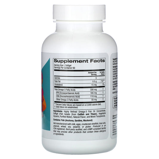 California Gold Nutrition, Kid’s Omega-3 Fish Oil, Natural Strawberry Flavor, 60 Fish Gelatin Softgels