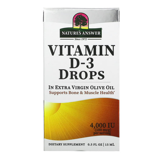 Nature's Answer-Vitamin D-3 Drops-100 mcg (4,000 IU)-0.5 fl oz (15 ml)