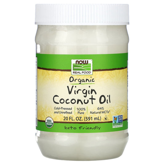 NOW Foods-Real Food-Organic Virgin Coconut Oil-20 fl oz (591 ml)