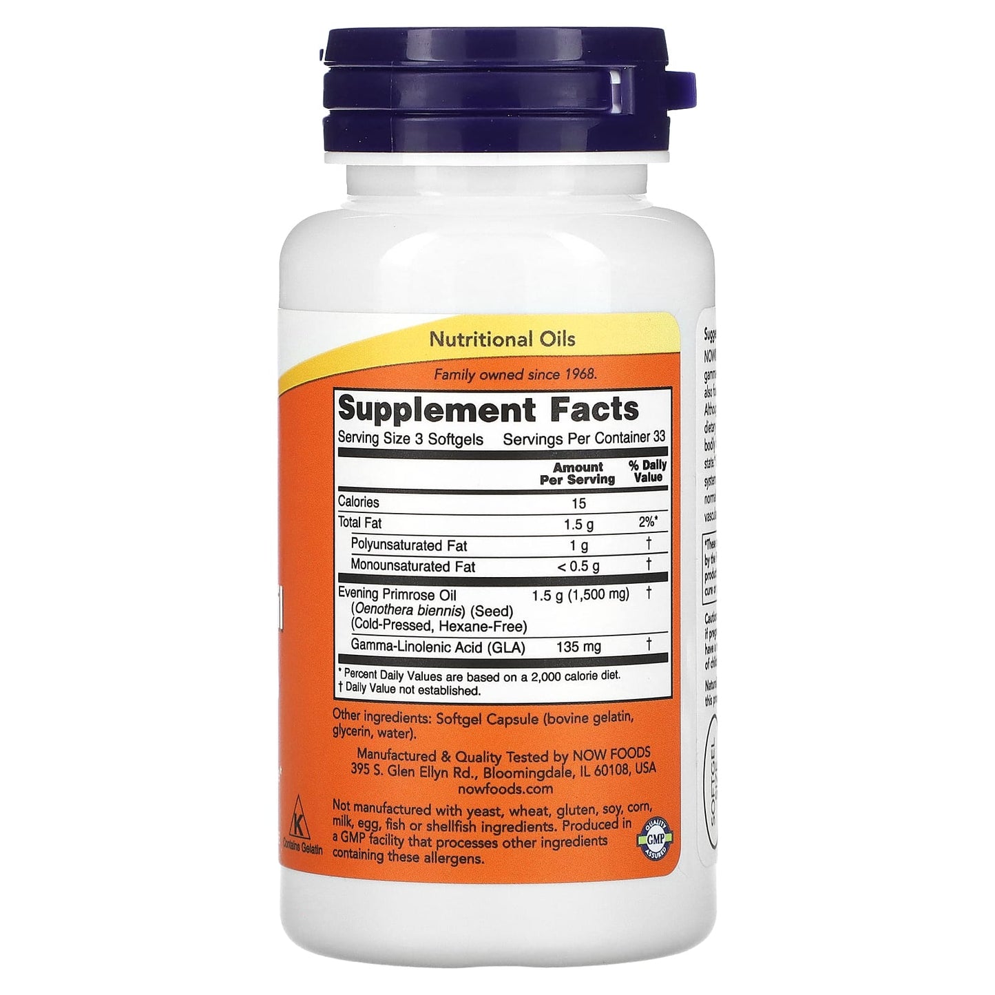 NOW Foods, Evening Primrose Oil, 500 mg, 100 Softgels