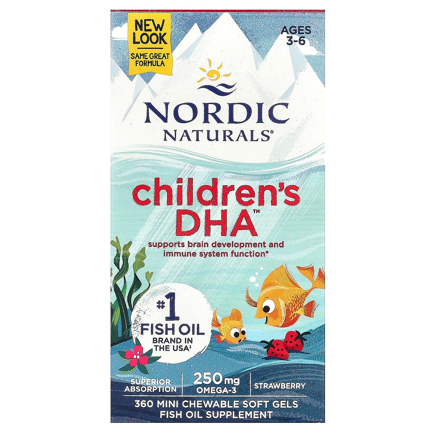 Nordic Naturals-Children's DHA-Ages 3-6-Strawberry-360 Mini Chewable Soft Gels