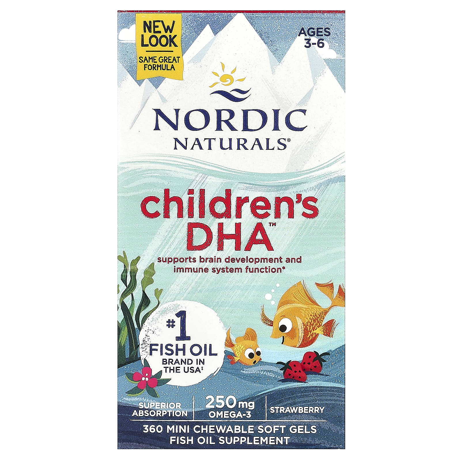 Nordic Naturals-Children's DHA-Ages 3-6-Strawberry-360 Mini Chewable Soft Gels