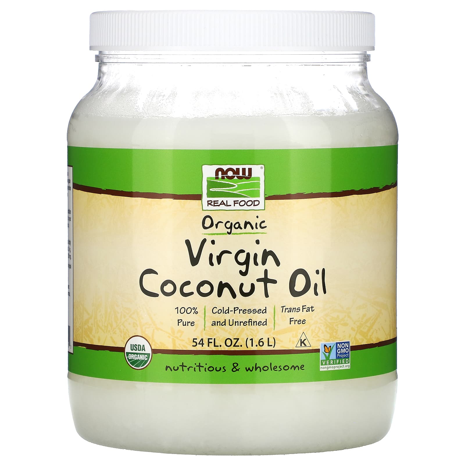 NOW Foods-Real Food-Organic Virgin Coconut Oil-54 fl oz (1.6 L)
