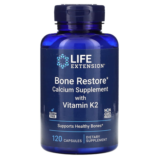 Life Extension-Bone Restore-Calcium Supplement with Vitamin K2-120 Capsules