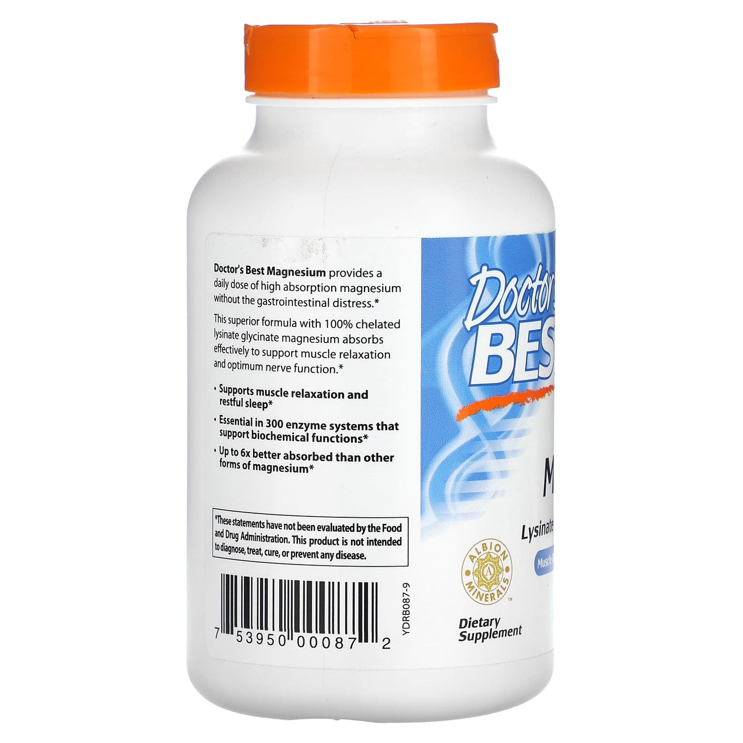 Doctor's Best, High Absorption Magnesium, 100 mg, 240 Tablets