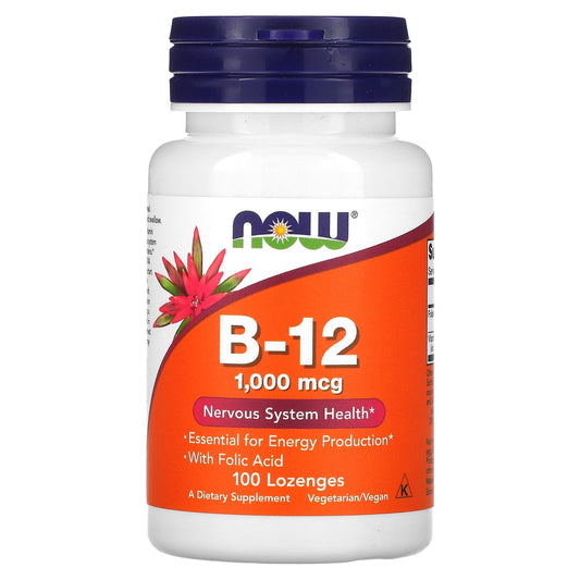 NOW Foods-B-12-1,000 mcg-100 Lozenges