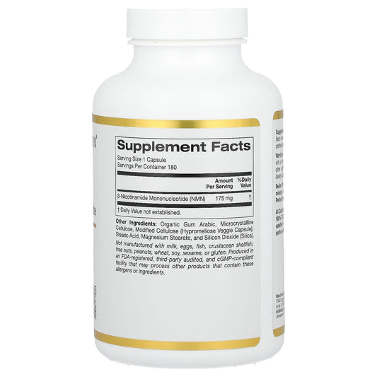 California Gold Nutrition, NMN, 175 mg , 180 Veggie Capsules
