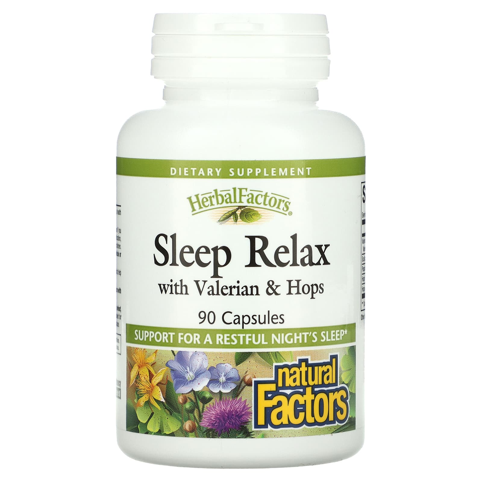 Natural Factors-Sleep Relax with Valerian & Hops-90 Capsules