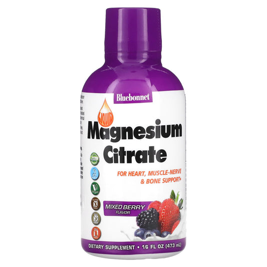 Bluebonnet Nutrition-Liquid Magnesium Citrate-Mixed Berry -16 fl oz (473 ml)