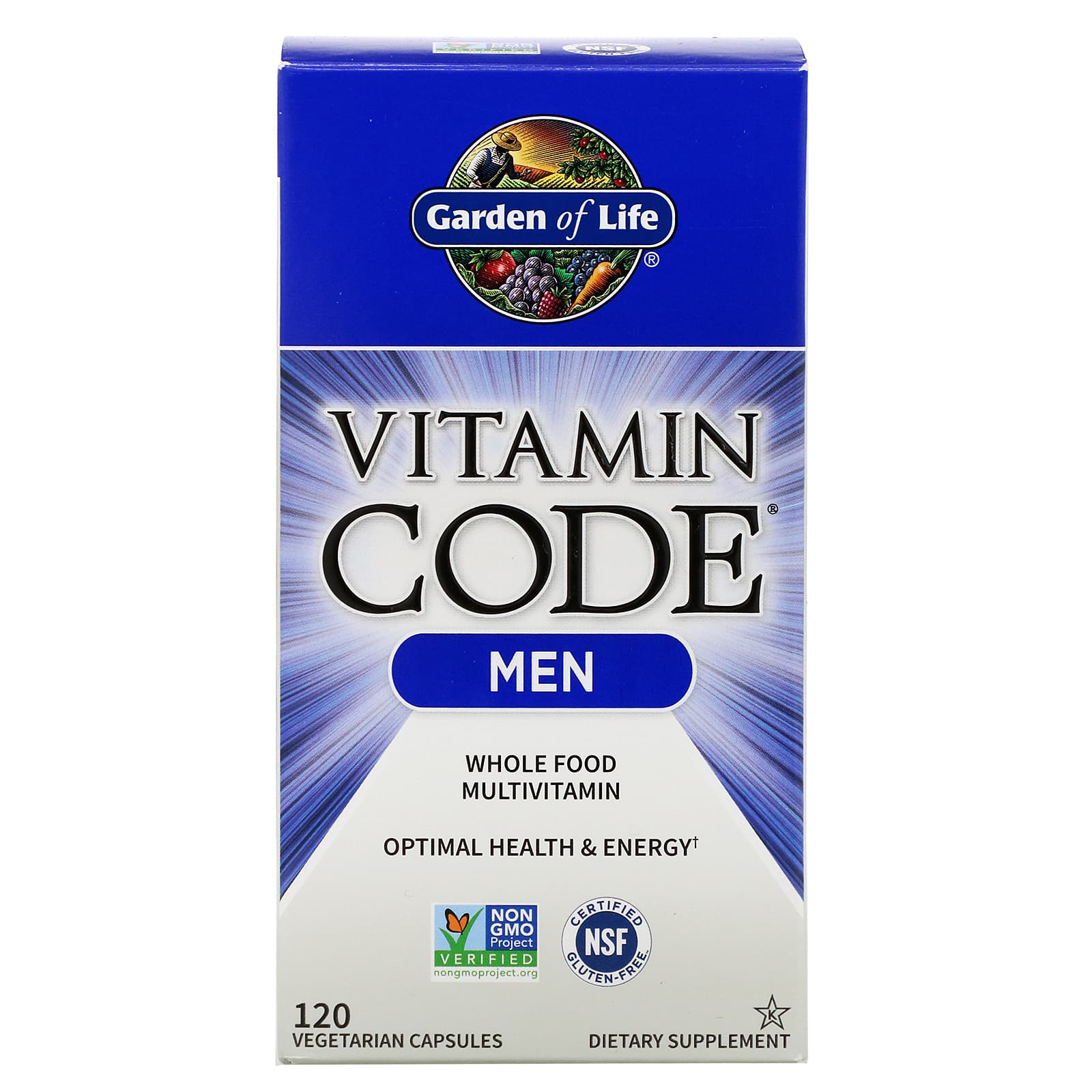 Garden of Life-Vitamin Code-Whole Food Multivitamin for Men-120 Vegetarian Capsules