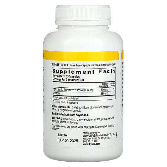 Kyolic, Aged Garlic Extract, Formula 104, 200 Capsules