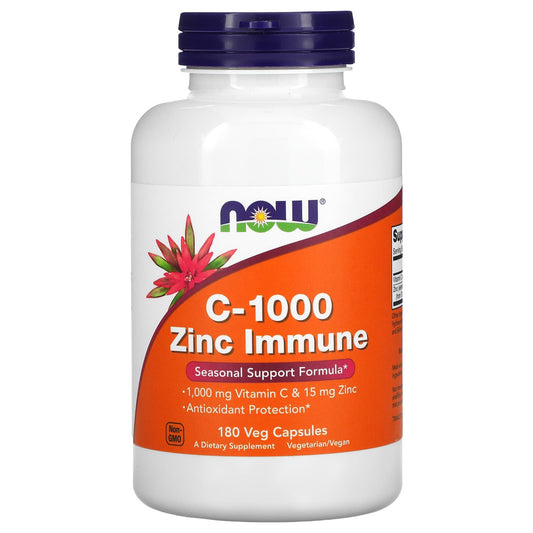 NOW Foods-C-1000 Zinc Immune -180 Veg Capsules