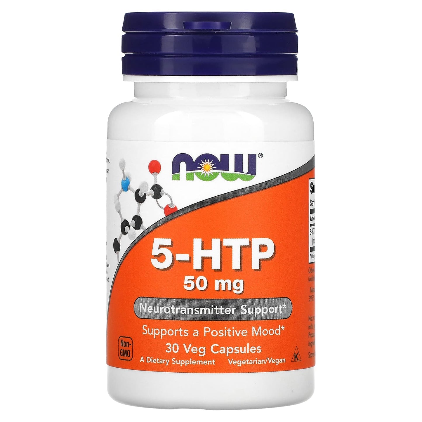 NOW Foods-5-HTP-50 mg-30 Veg Capsules