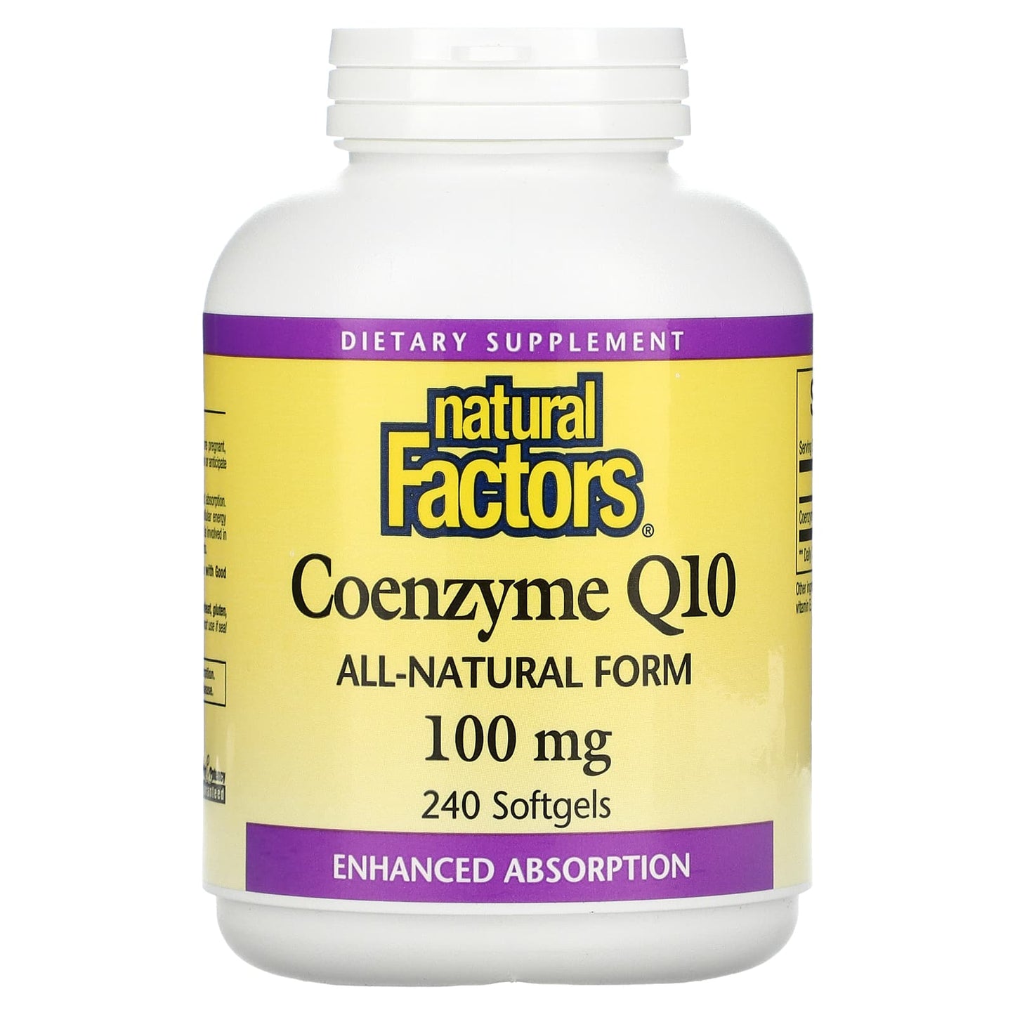 Natural Factors-Coenzyme Q10-100 mg-240 Softgels