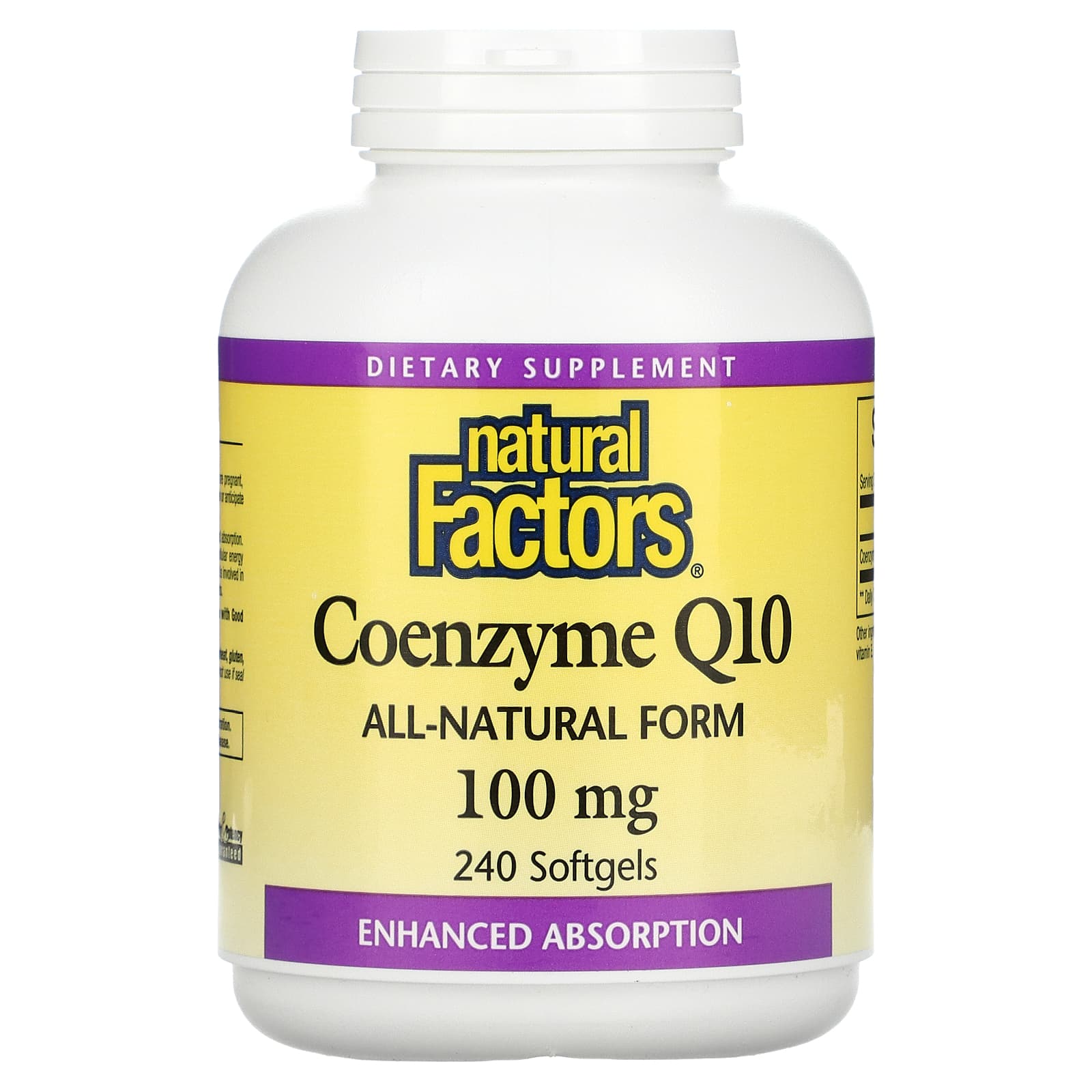 Natural Factors-Coenzyme Q10-100 mg-240 Softgels