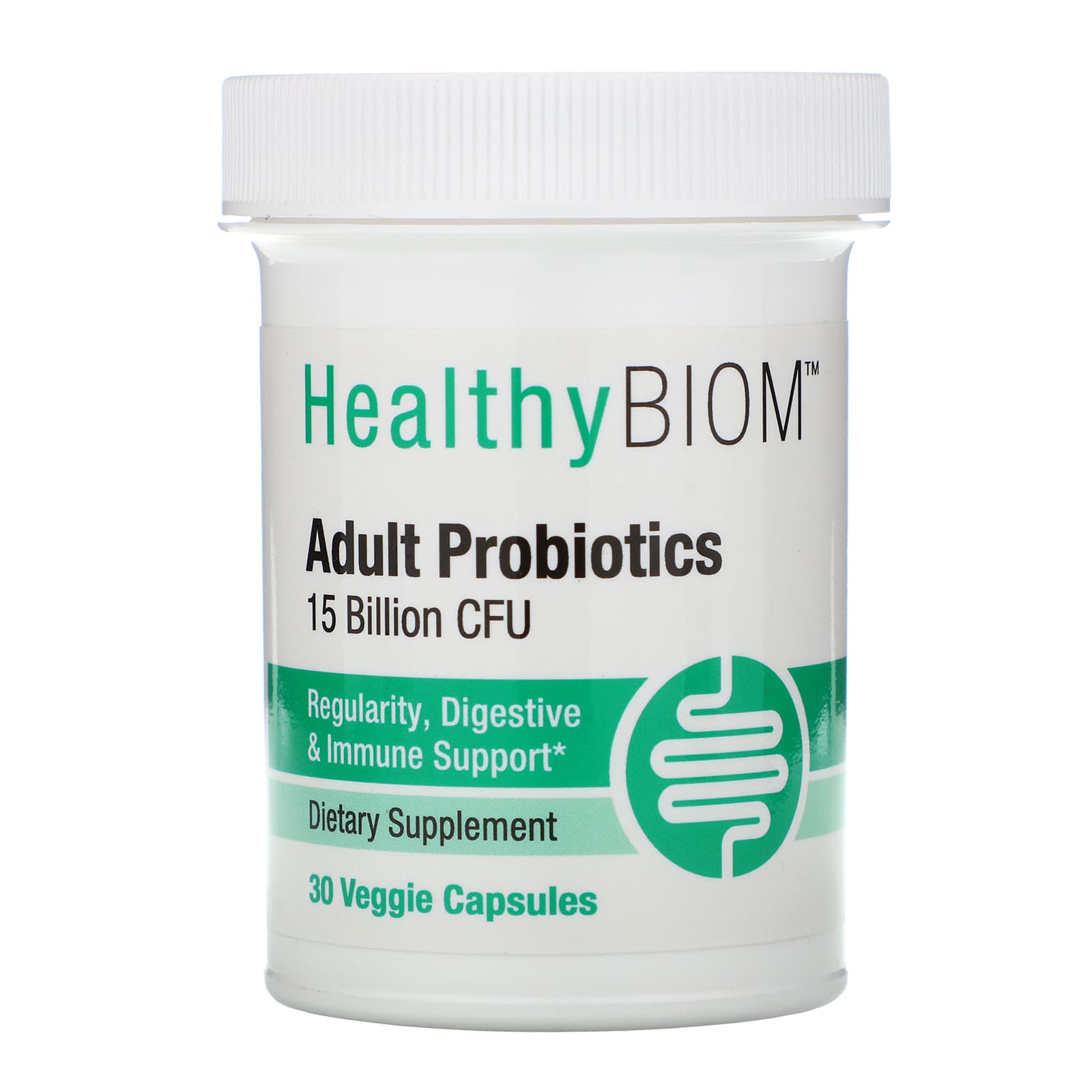HealthyBiom-Adult Probiotics-15 Billion CFU-30 Veggie Capsules