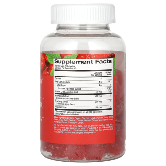 California Gold Nutrition, Propolis and Echinacea Gummies, Natural Raspberry Flavor,  90 Vegetarian Gummies