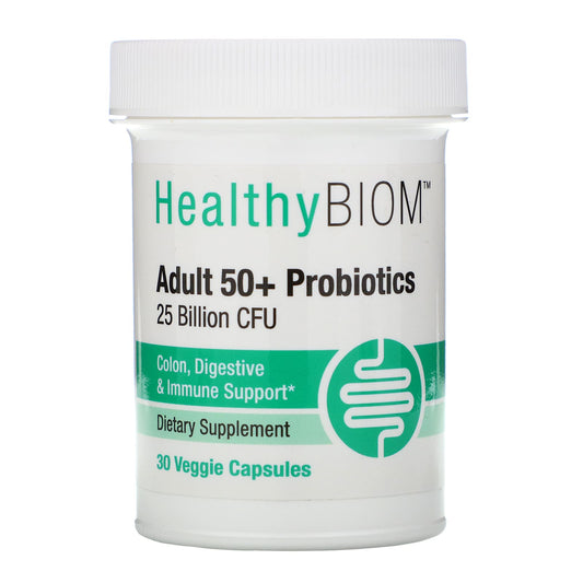 HealthyBiom-Adult 50+ Probiotics-25 Billion CFU-30 Veggie Capsules