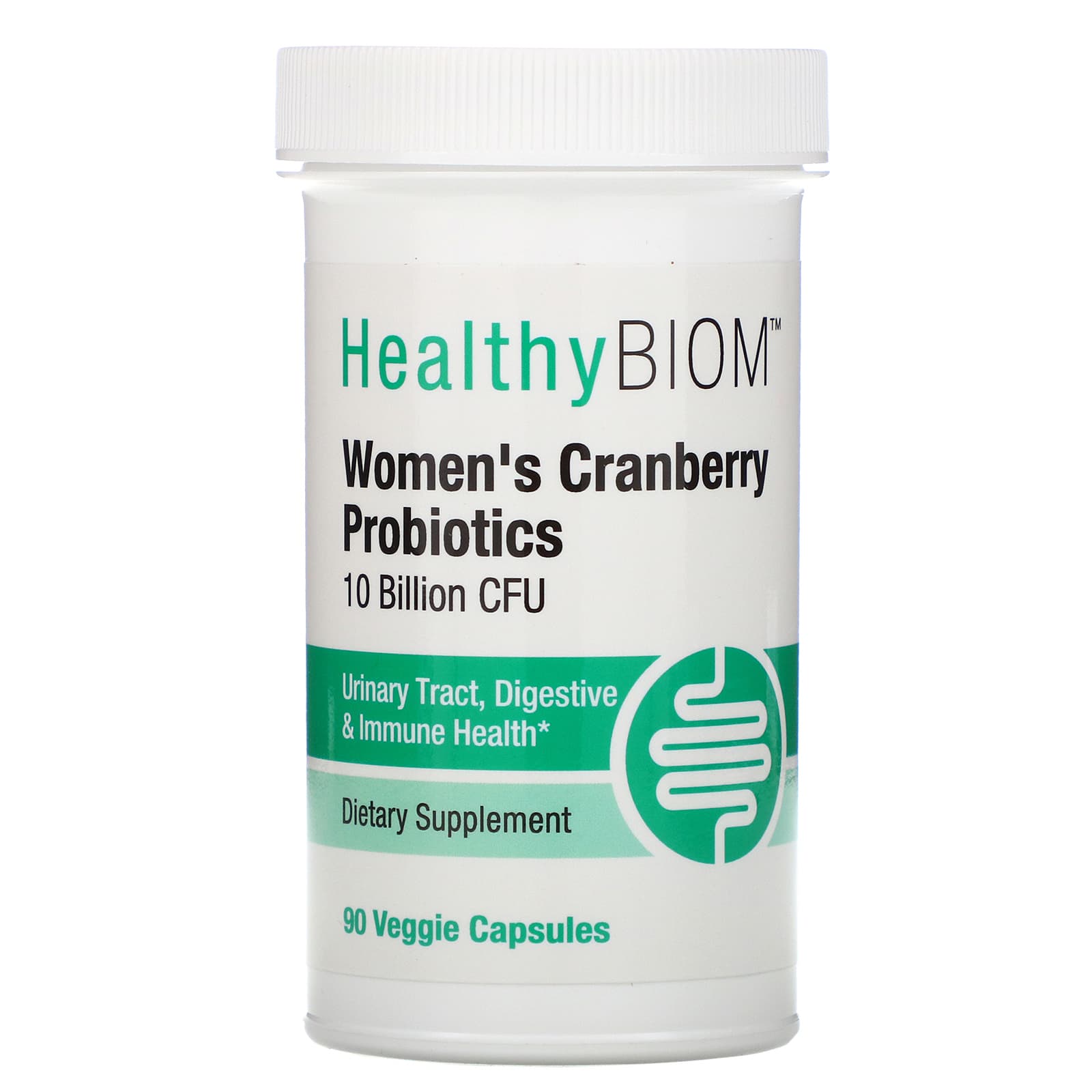 HealthyBiom-Women's Cranberry Probiotics-10 Billion CFUs-90 Veggie Capsules