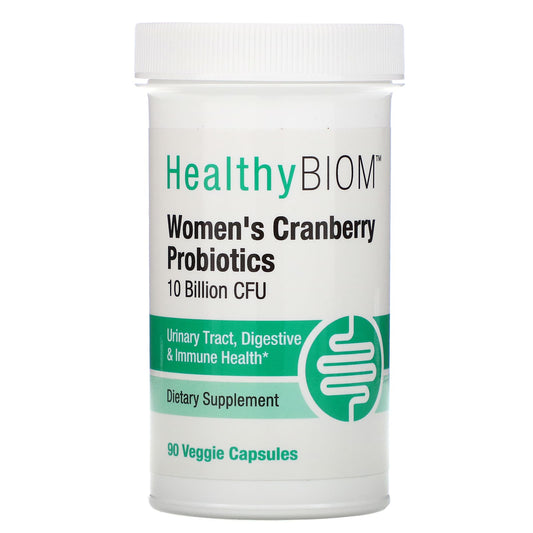 HealthyBiom-Women's Cranberry Probiotics-10 Billion CFUs-90 Veggie Capsules