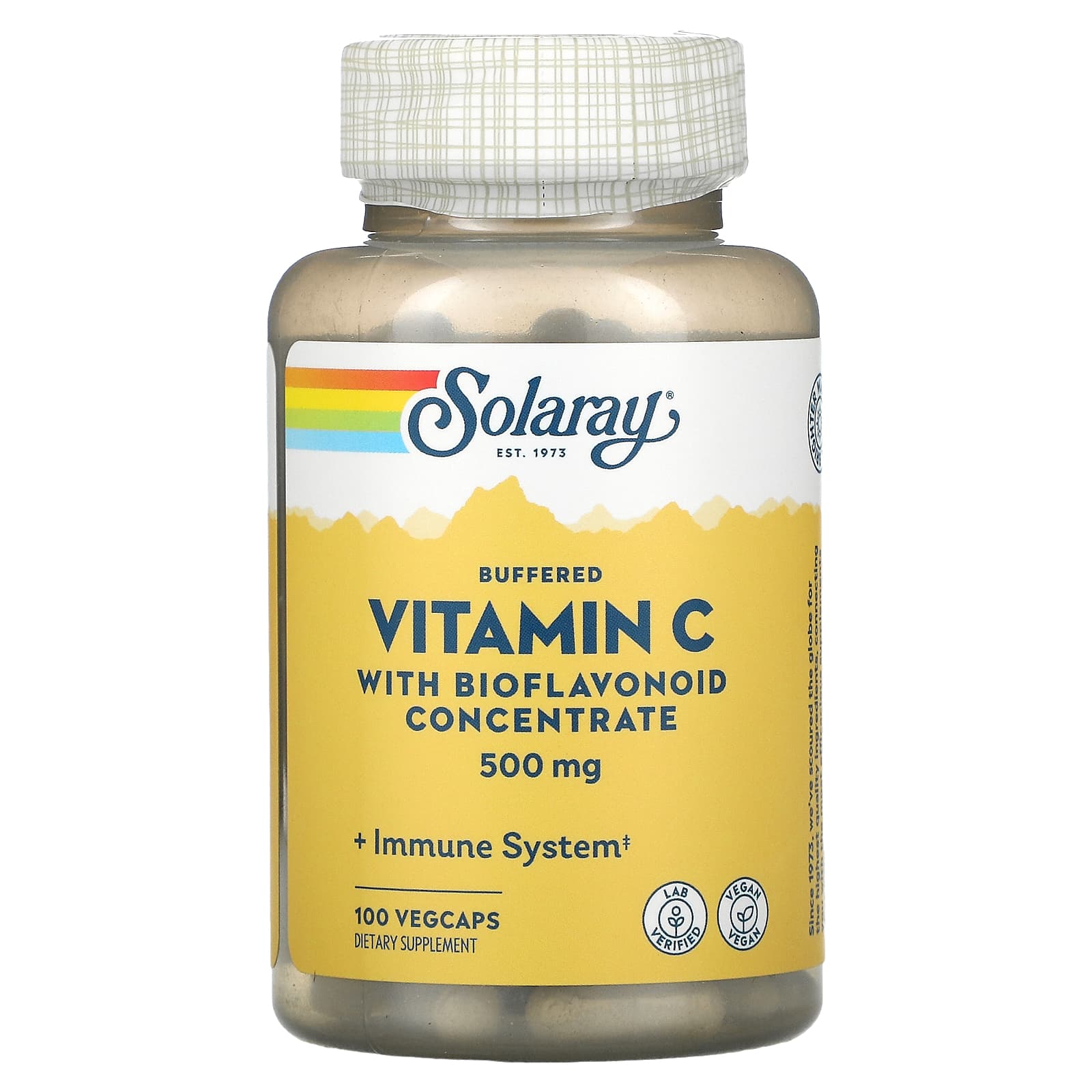 Solaray-Buffered Vitamin C with Bioflavonoid Concentrate-500 mg-100 VegCaps