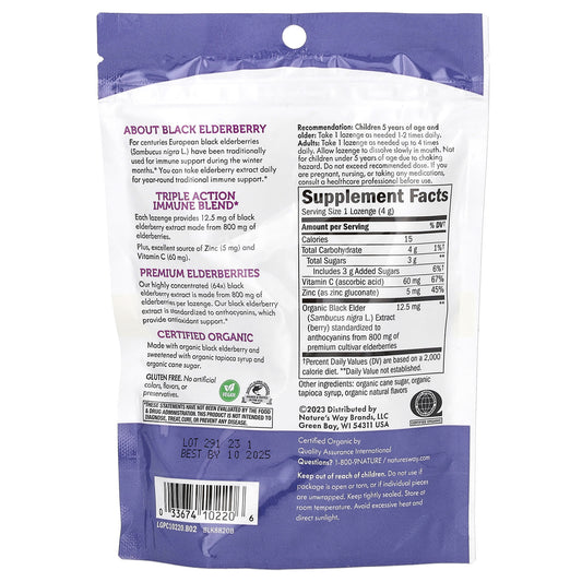 Nature's Way, Sambucus Elderberry, Zinc Lozenges, Original Elderberry, 24 Lozenges