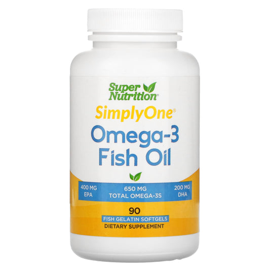 Super Nutrition-Omega-3 Fish Oils- 1,000 mg-90 Fish Softgels