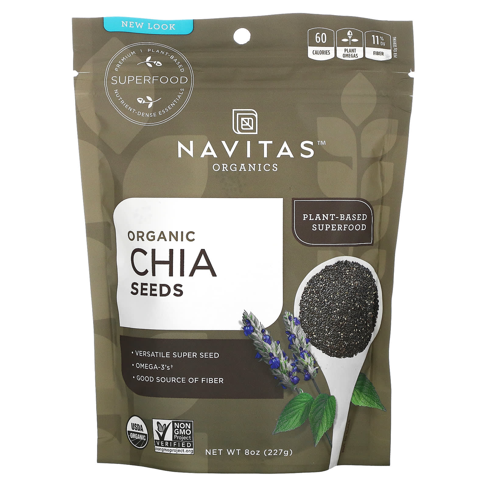 Navitas Organics-Organic Chia Seeds-8 oz (227 g)