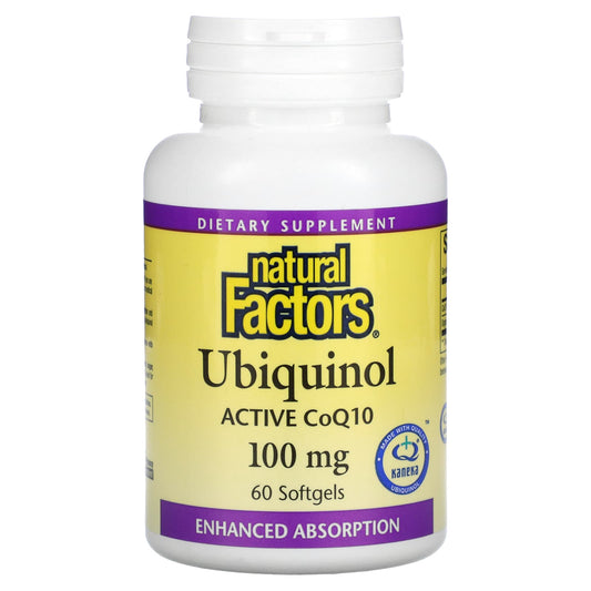 Natural Factors-Ubiquinol-Active CoQ10-100 mg-60 Softgels
