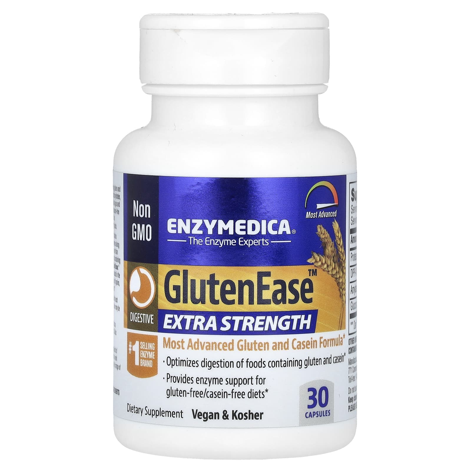Enzymedica-GlutenEase-Extra Strength-30 Capsules